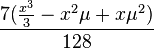 \frac{7(\frac{x^3}{3}-x^2\mu+x\mu^2)}{128}