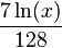 \frac{7\ln(x)}{128}