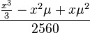 \frac{\frac{x^3}{3}-x^2\mu+x\mu^2}{2560}