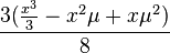 \frac{3(\frac{x^3}{3}-x^2\mu+x\mu^2)}{8}