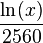 \frac{\ln(x)}{2560}