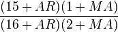 \frac{(15+AR)(1+MA)}{(16+AR)(2+MA)}