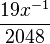 \frac{19x^{-1}}{2048}