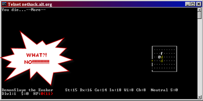 Death by boredom - NetHack Wiki